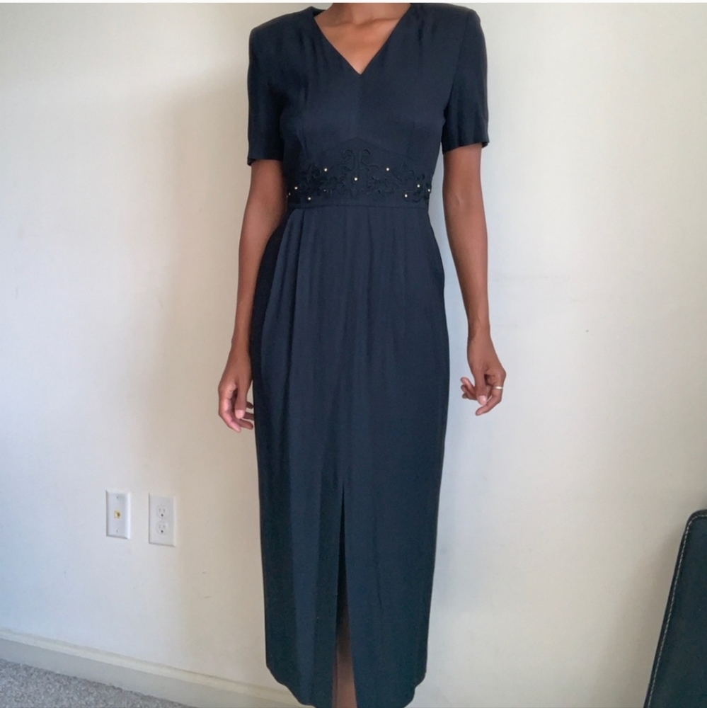 Vintage midi dress with front slit GORGEOUS